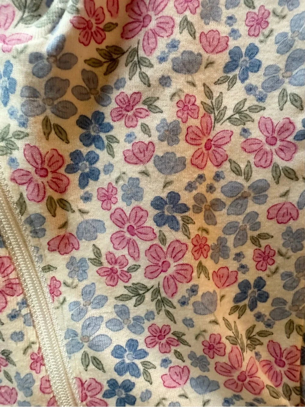 Carter's Floral Zip Footed One-Piece in Pink, Blue & White